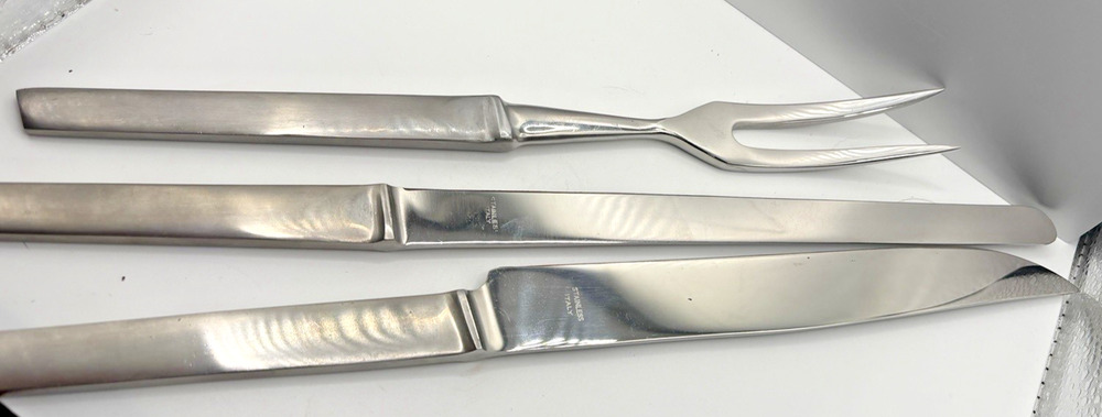 Vintage Mid-Century Modern CAPRI Italy Stainless Steel 3-Piece Carving Set